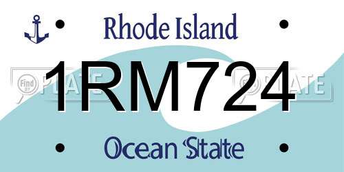 1RM724 Rhode Island License Plate