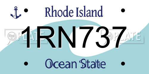 1RN737 Rhode Island License Plate