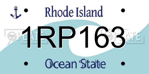 1RP163 Rhode Island License Plate