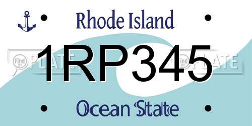 1RP345 Rhode Island License Plate