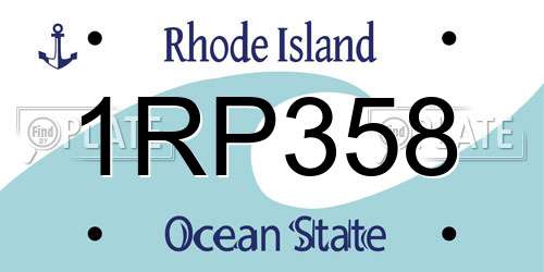 1RP358 Rhode Island License Plate
