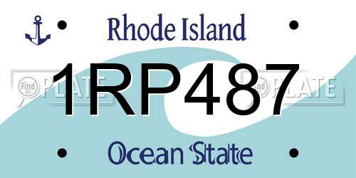 1RP487 Rhode Island License Plate