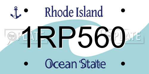 1RP560 Rhode Island License Plate