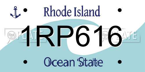 1RP616 Rhode Island License Plate