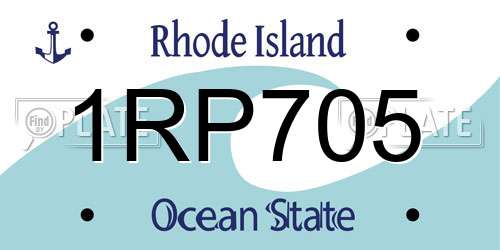 1RP705 Rhode Island License Plate