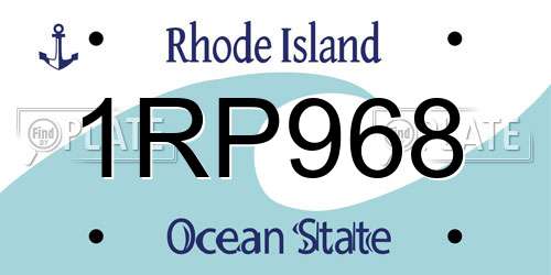 1RP968 Rhode Island License Plate
