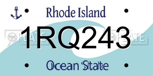 1RQ243 Rhode Island License Plate