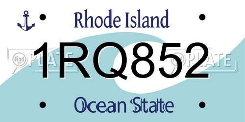 1RQ852 Rhode Island License Plate