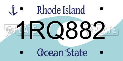 1RQ882 Rhode Island License Plate