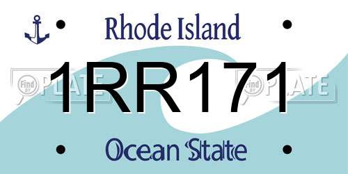 1RR171 Rhode Island License Plate
