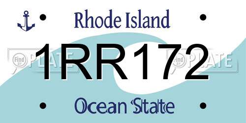 1RR172 Rhode Island License Plate