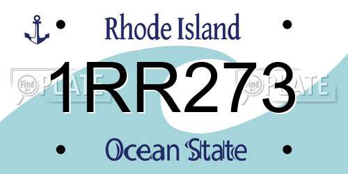 1RR273 Rhode Island License Plate
