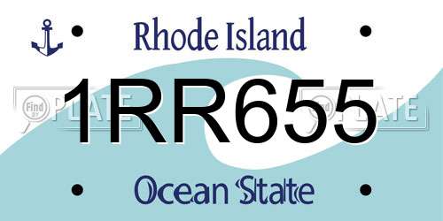 1RR655 Rhode Island License Plate