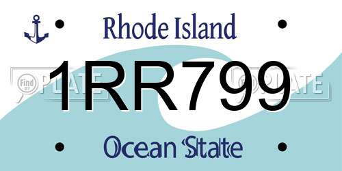 1RR799 Rhode Island License Plate