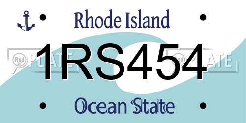 1RS454 Rhode Island License Plate