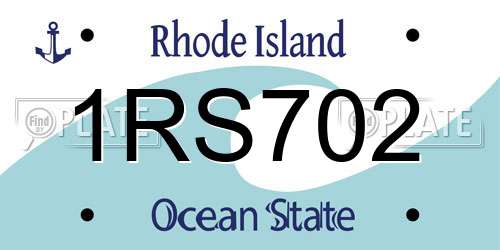 1RS702 Rhode Island License Plate