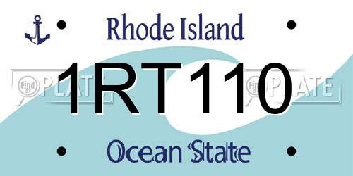 1RT110 Rhode Island License Plate