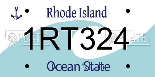 1RT324 Rhode Island License Plate