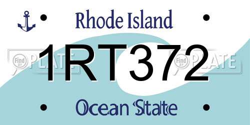 1RT372 Rhode Island License Plate