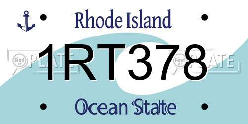 1RT378 Rhode Island License Plate