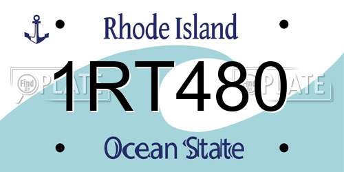 1RT480 Rhode Island License Plate