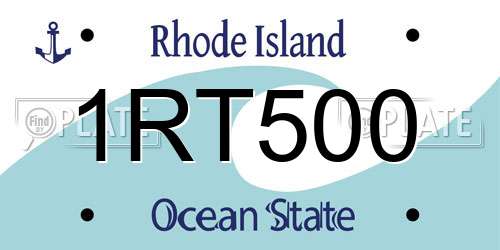 1RT500 Rhode Island License Plate