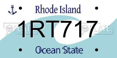 1RT717 Rhode Island License Plate