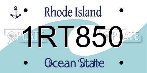 1RT850 Rhode Island License Plate