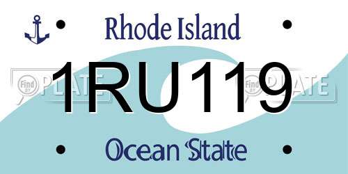 1RU119 Rhode Island License Plate