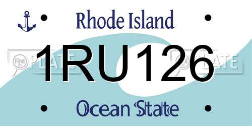 1RU126 Rhode Island License Plate