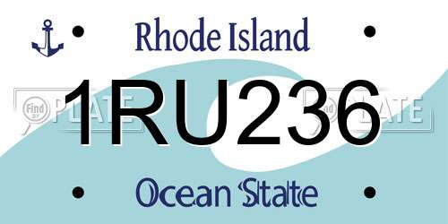 1RU236 Rhode Island License Plate
