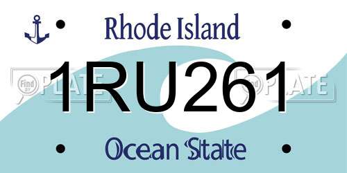 1RU261 Rhode Island License Plate