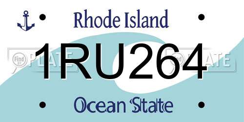 1RU264 Rhode Island License Plate