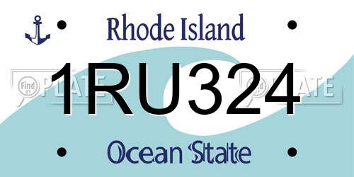 1RU324 Rhode Island License Plate