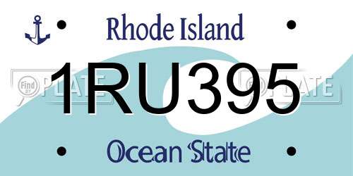 1RU395 Rhode Island License Plate