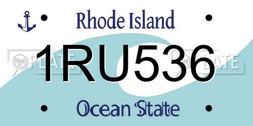 1RU536 Rhode Island License Plate