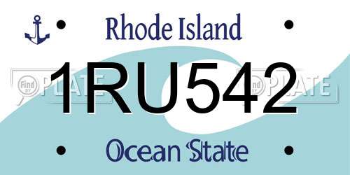 1RU542 Rhode Island License Plate