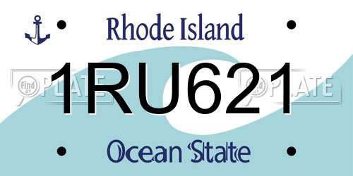 1RU621 Rhode Island License Plate