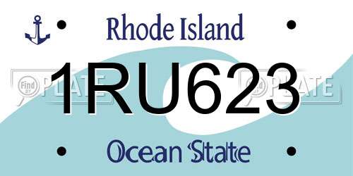 1RU623 Rhode Island License Plate