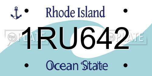 1RU642 Rhode Island License Plate