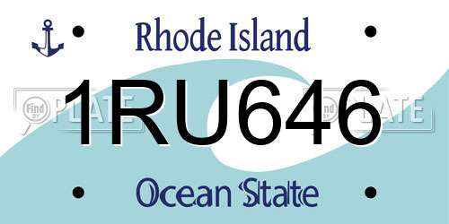1RU646 Rhode Island License Plate