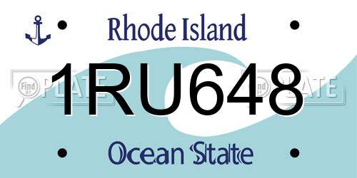 1RU648 Rhode Island License Plate
