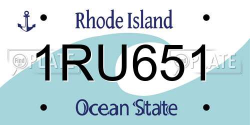 1RU651 Rhode Island License Plate