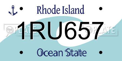 1RU657 Rhode Island License Plate