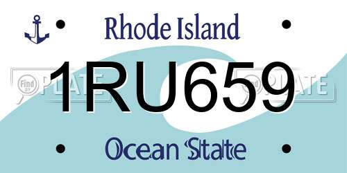 1RU659 Rhode Island License Plate