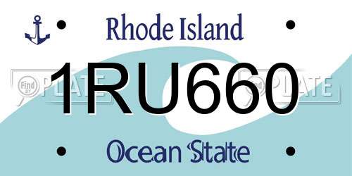1RU660 Rhode Island License Plate