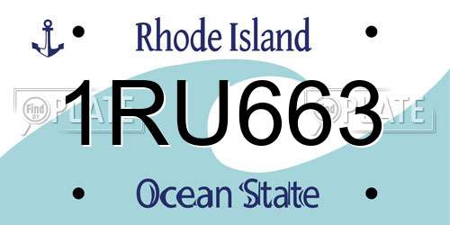 1RU663 Rhode Island License Plate