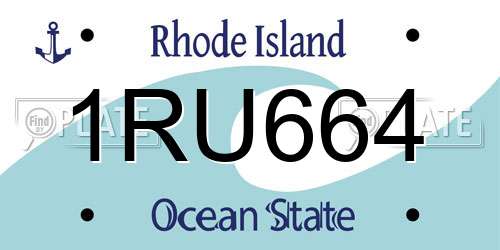 1RU664 Rhode Island License Plate