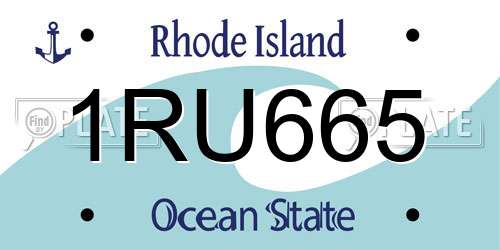 1RU665 Rhode Island License Plate