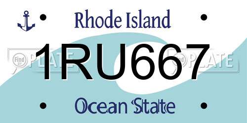1RU667 Rhode Island License Plate